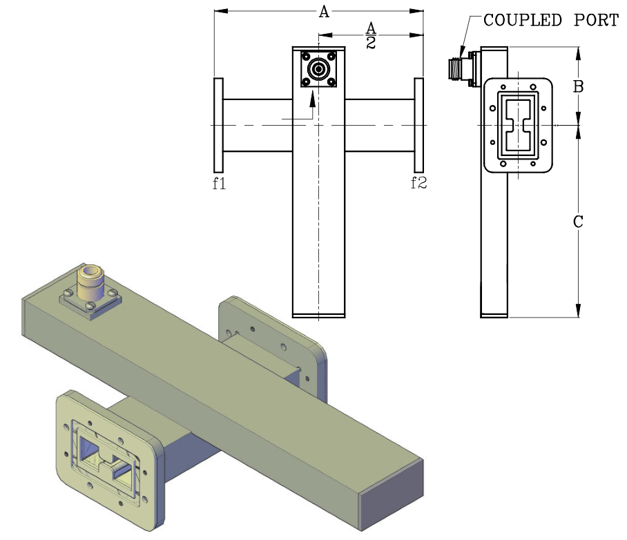 Double Ridge Waveguide Cross Guide Couplers