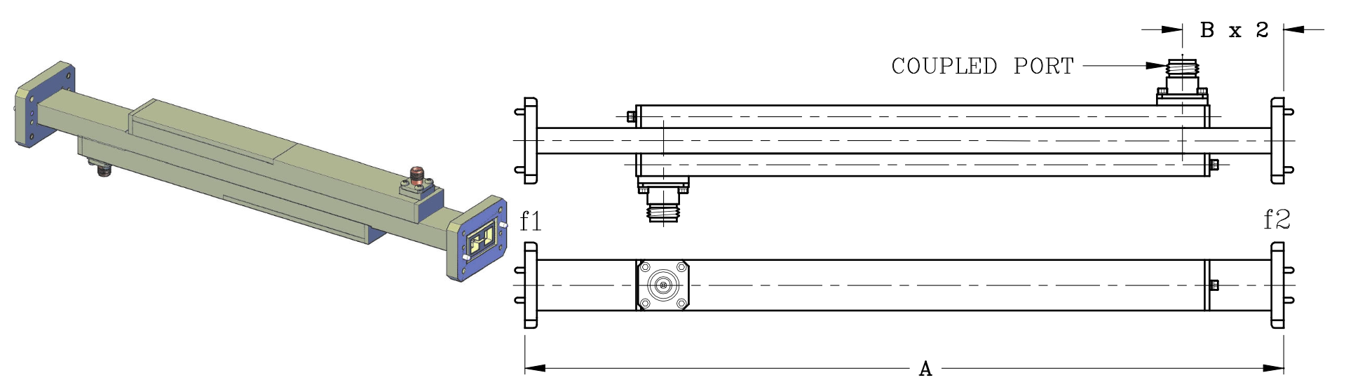 Double Ridge Waveguide Dual Topwall Couplers