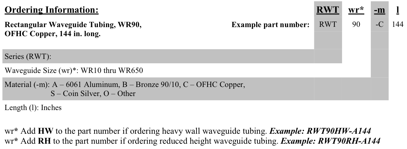 Rectangular Waveguide Tubing 